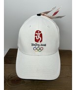 Olympics 2008 Beijing Hat White Twill Cap Med Elastic Fit Embroidered Ex... - $45.13 CAD
