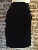 Apt. 9 Women&#39;s Skirt Black With Faux Wrap Front Stretch Size 6 - £19.08 GBP