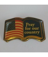 Vintage Pray For Our Country With USA Flag Open Book Lapel Hat Pin - €4,64 EUR