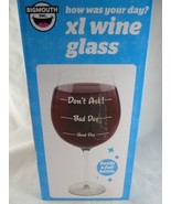 BigMouth Novelty Wine Glass Bottle How Was Your Day Holds Full Bottle of... - $32.55 CAD