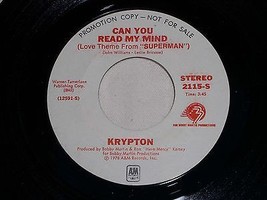 Krypton Can You Read My Mind Promotional 45 Rpm Record Vintage 1978 - £14.94 GBP