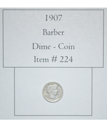 1907 Barber Dime, # 224, Barber Dime, dimes, vintage coins, old coins, o... - £20.30 GBP