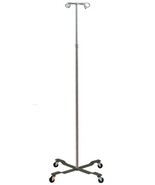 IV Stand - Deluxe aluminum IV stand with 4 prong hanger, 5 leg (17&quot; diam... - $144.99