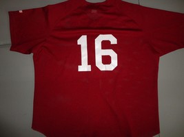 Maroon Vintage Wilson #16 Polyester Baseball Jersey MLB 2XL Excellent Free US SH - £22.61 GBP