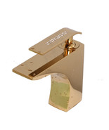 Gold Single Hole Bathroom Sink modern square crystal Faucet Mixer tap de... - $216.23 CAD