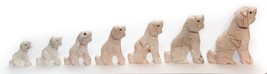 Set 7 From The Smallest To The Largest Dogs Puppy Figurine Marble Vintag... - $11.85