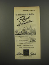 1956 Matson Hotels Advertisement - On the beach at Waikiki Royal Hawaiian - £14.78 GBP