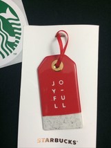 2x New limited Starbucks Joyful Ceramic Collector Ornament + Stickers - $13.49