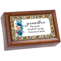 Grandma&#39;s Jeweled Music Box With Photo Frame And Keepsake Compartment - $41.95