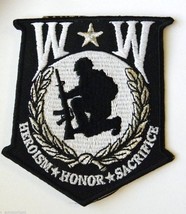 WOUNDED WARRIOR ORIGINAL CLASSIC EMBROIDERED SHIELD PATCH 3.5 X 4.1 INCHES - $5.84