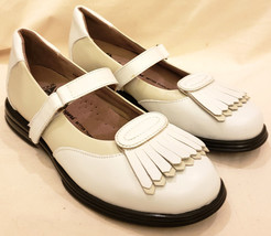 SandBaggers Amelia 7 Golf Shoes White/Beige Leather - $49.98