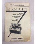 Knight KN4310A deluxe 3 speed 4 track tape recorder instruction manual b... - £19.69 GBP