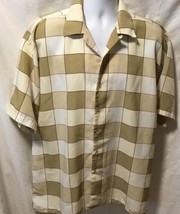 30 Below Mens Sz L tan white plaid Button Up Shirt   - $9.90