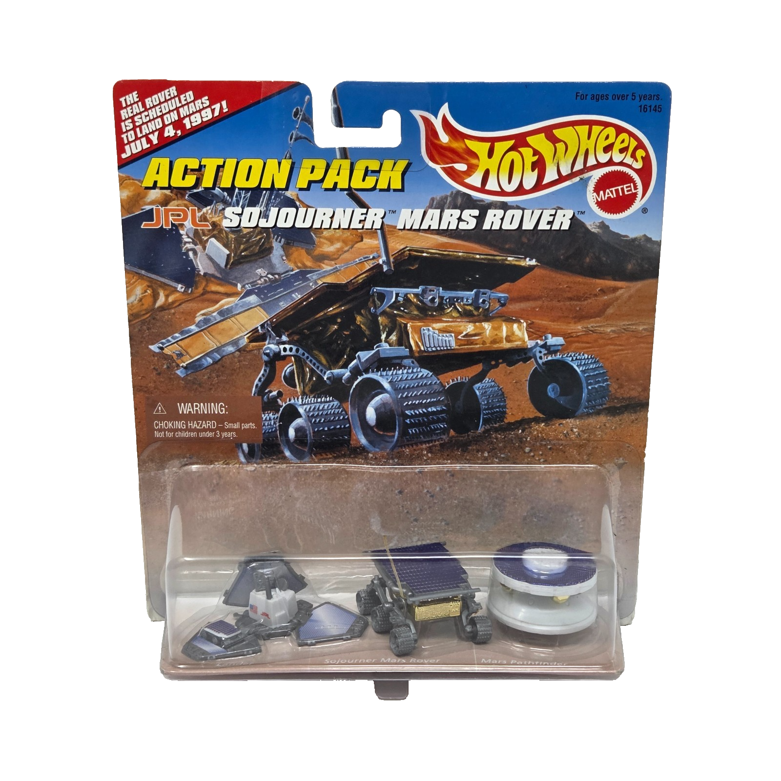 VINTAGE 1996 HOT WHEELS ACTION PACK SOJOURNER MARS ROVER NEW SEALED - $9.50