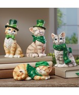 Set of 4 St. Patricks Day Irish Shamrock Kitten Cats Figurine Statue Tab... - $35.92 CAD