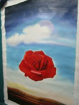 35 X 24&quot; Rose Meditative Rose By Salvador Dali Reproduction In Oil On Canvas - £106.83 GBP