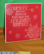Hallmark Red Tile Trivet Merry Holidays Bright - $19.79