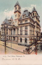 Pittsburgh Pa~Post OFFICE~1900s Tinted Rotograph Photo Postcard - £5.95 GBP