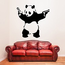( 39&#39;&#39; x 39&#39;&#39;) Banksy Vinyl Wall Decal Panda with Pistols / Street Graffiti Art  - £37.33 GBP