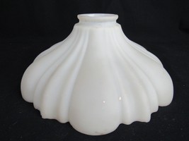 antique scalloped milk glass lamp shade 2 1/2&quot; fitter vintage - £56.47 GBP