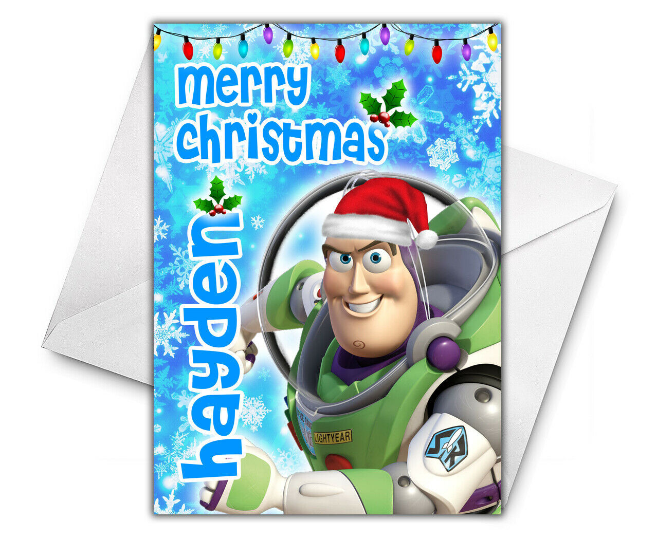 BUZZ LIGHTYEAR Personalised Christmas Card - Disney Personalised Christmas Card - $4.10