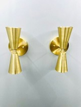 Mid Century Wall Sconce Pair Wall Light Lamp Handmade Brass Modern Style - $150.11