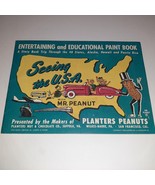 1950 Mr. Peanut Coloring Paint Book &quot;Seeing the USA&quot; Geography States UN... - £8.94 GBP