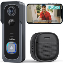 Wireless Doorbell Camera with Chime - 166° Wide Angle View, 2K HD Video,... - $179.96