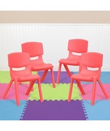 Flash Furniture 4 Pack Red Plastic Stackable School Chair with Set of 4,  - €100,00 EUR