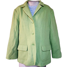 Green Wool Blazer Jacket Size 14 - £35.48 GBP