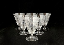 Morgantown MAYFAIR Etched Juice Glasses Footed Tumblers ~ Set of 6 - $59.39