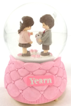 Yearn for Your Love Snowglobe Pink LED Lights Musical Couple Rabbit - $15.15