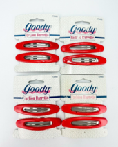 Goody 73460 Vintage 90s Red Bigger Barrettes Plastic Metal Snap Lot of 4... - $22.95