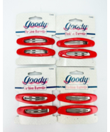 Goody 73460 Vintage 90s Red Bigger Barrettes Plastic Metal Snap Lot of 4... - $22.95