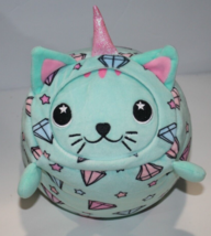 Moosh Moosh Unicorn Cat 9&quot; Plush Soft Toy Pillow Green Pink Stuffed Caticorn - £10.07 GBP