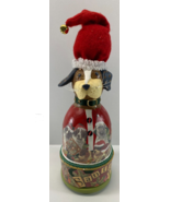 Smithsonian Dog Music Box 12&quot; Santa Paws Christmas Decoupage Silent Night - $39.59