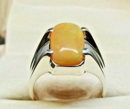 Mom Gift 7.10 Carat Natural Yellow Opal Gemstone Ring 925 Sterling Silver ring  - £104.96 GBP