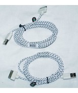 2 WHITE CLOTH RD IPHONE4 3 IPADCHARGER PHONE CORD - €4,07 EUR