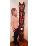 1964 Vintage Chief Don Lelooska Large Carved & Brightly Painted Totem Pole 6 Ft - $19,950.00