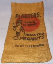 Vintage Planters Peanut Roasted in the Shell 24 Oz Burlap Bag  - £6.34 GBP