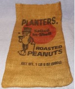 Vintage Planters Peanut Roasted in the Shell 24 Oz Burlap Bag  - $10.89 CAD