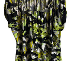 Worthington Blouse Womens XLG Green Black Geometric Knit  Short Sleeve Top - $9.69