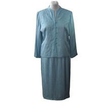 Drapers &amp; Damons Silk Skirt Suit Womens 16 Mother of the Bride Embroidery Beaded - £62.92 GBP