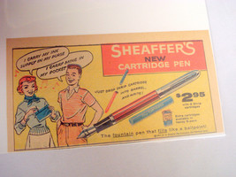 1958 Ad Sheaffer's New Cartridge Pen W. A. Sheaffer, Fort Madison, Iowa - $7.99