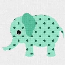 Pepita Needlepoint kit: Mint Elephant, 9&quot; x 9&quot; - $50.00+