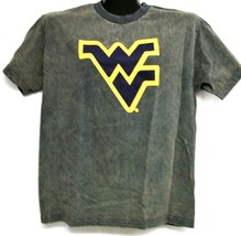West Virginia Mountaineers Acid Washed Dark Grey Tee Shirt Large - $14.73
