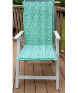 IKEA Naston Seat Back Pad Outdoor Cushion Green White  45 5/8&quot; x 18 1/2&quot; - £38.84 GBP