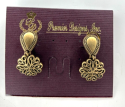 Premier Designs Tourino Gold Plated Pierced/Clip On Dangle Earrings - NEW - £13.41 GBP