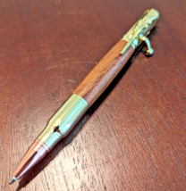 Bolt Action Pen Bullet Pen Gold Wood Material Great Gift For Dad Friend - £6.72 GBP