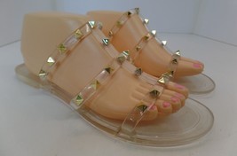Nicole Miller Clear Jelly Sandal With Gold Studding  &quot;Christy&quot;  US Size 9 - £15.81 GBP
